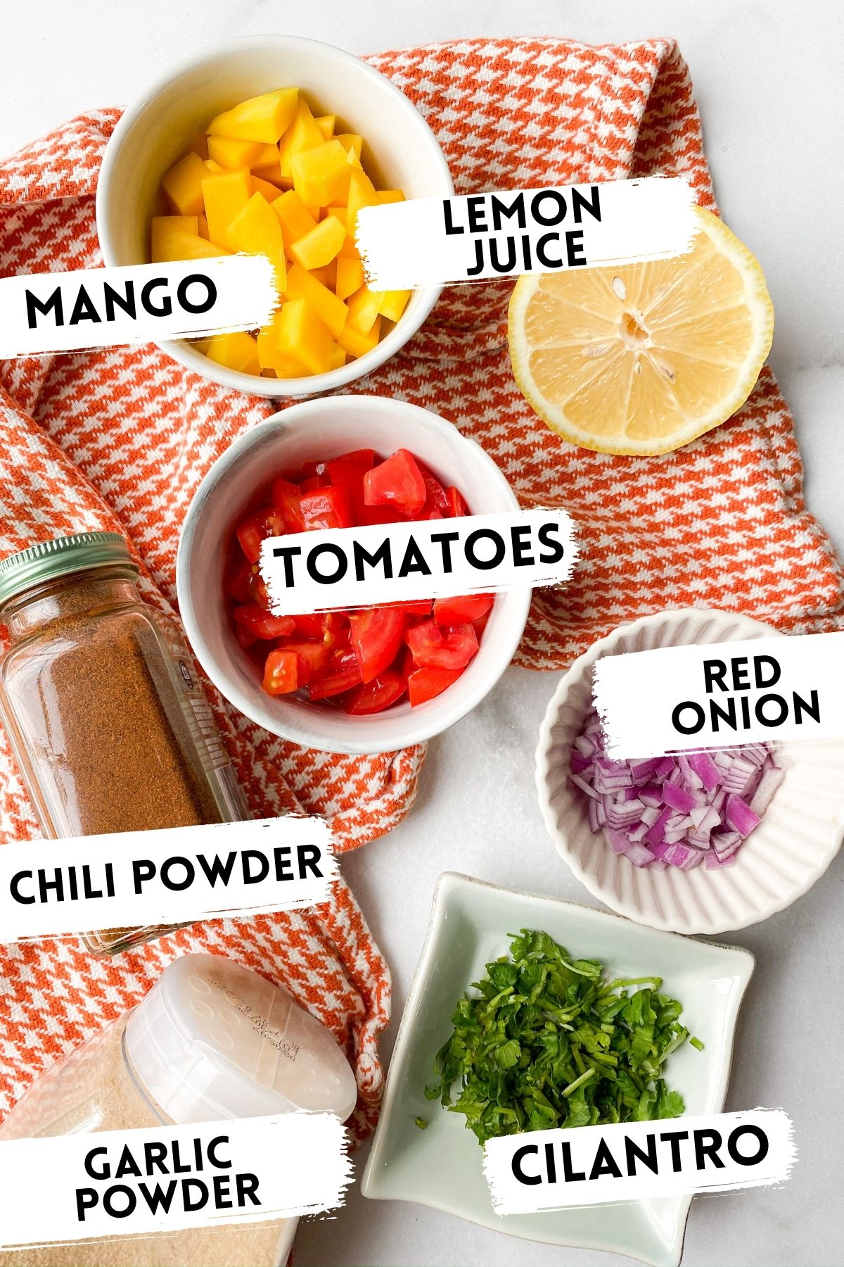 ingredients for mango pico de gallo