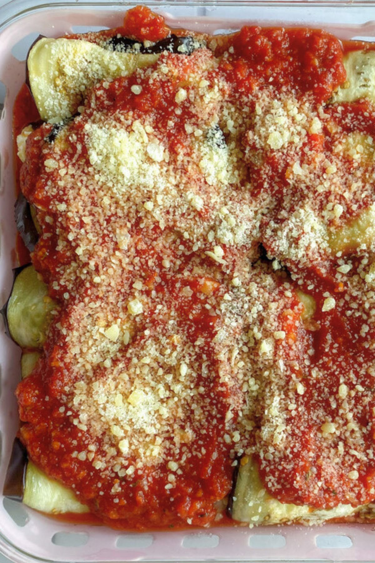Unbaked eggplant rollatini.