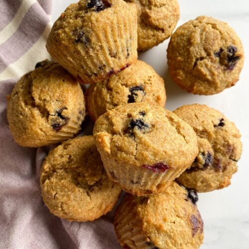 Healthy Whole Wheat Blueberry Muffins