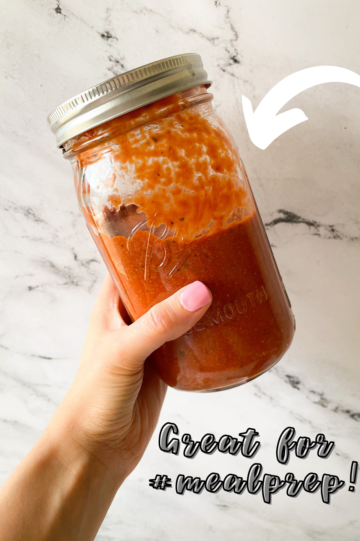 pasta sauce in a mason jar