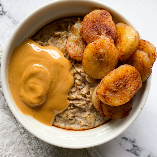 Banana Peanut Butter Baked Oatmeal (Single Serving