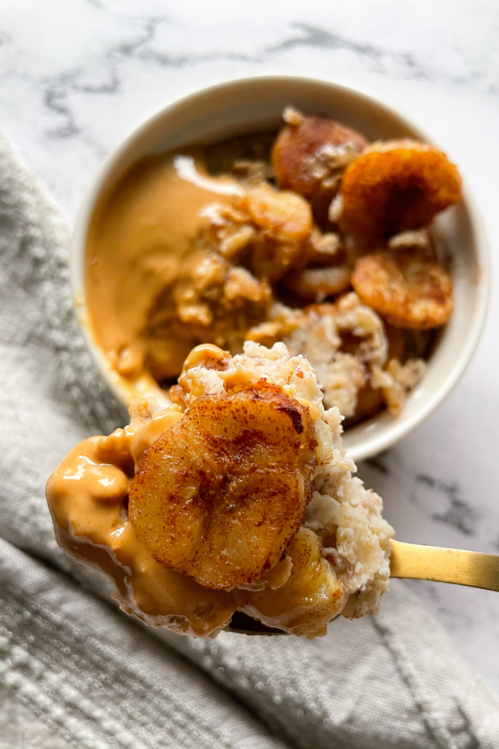 Banana Peanut Butter Baked Oatmeal (Single Serving