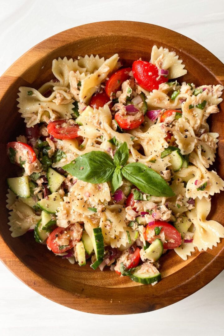 Healthy Tuna Pasta Salad (No Mayo)