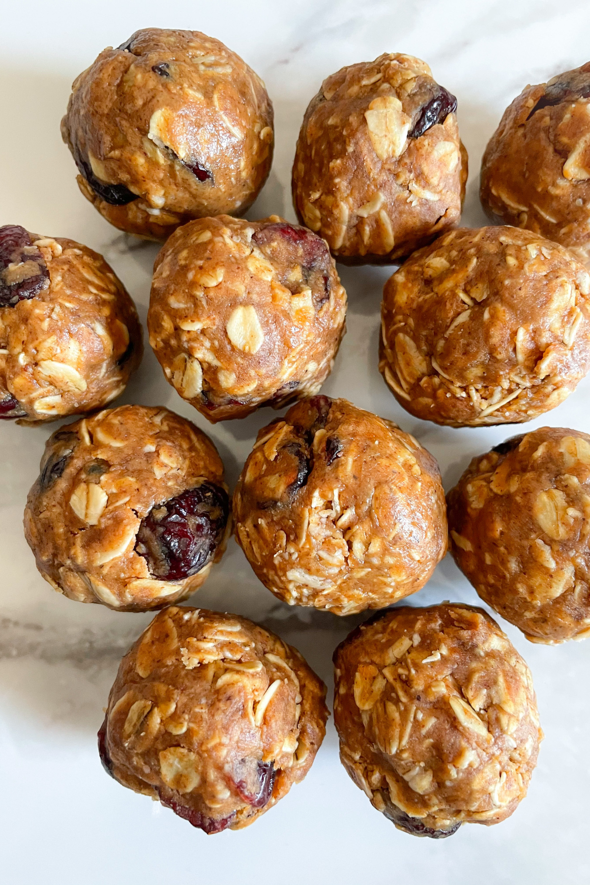 energy bites on marble background