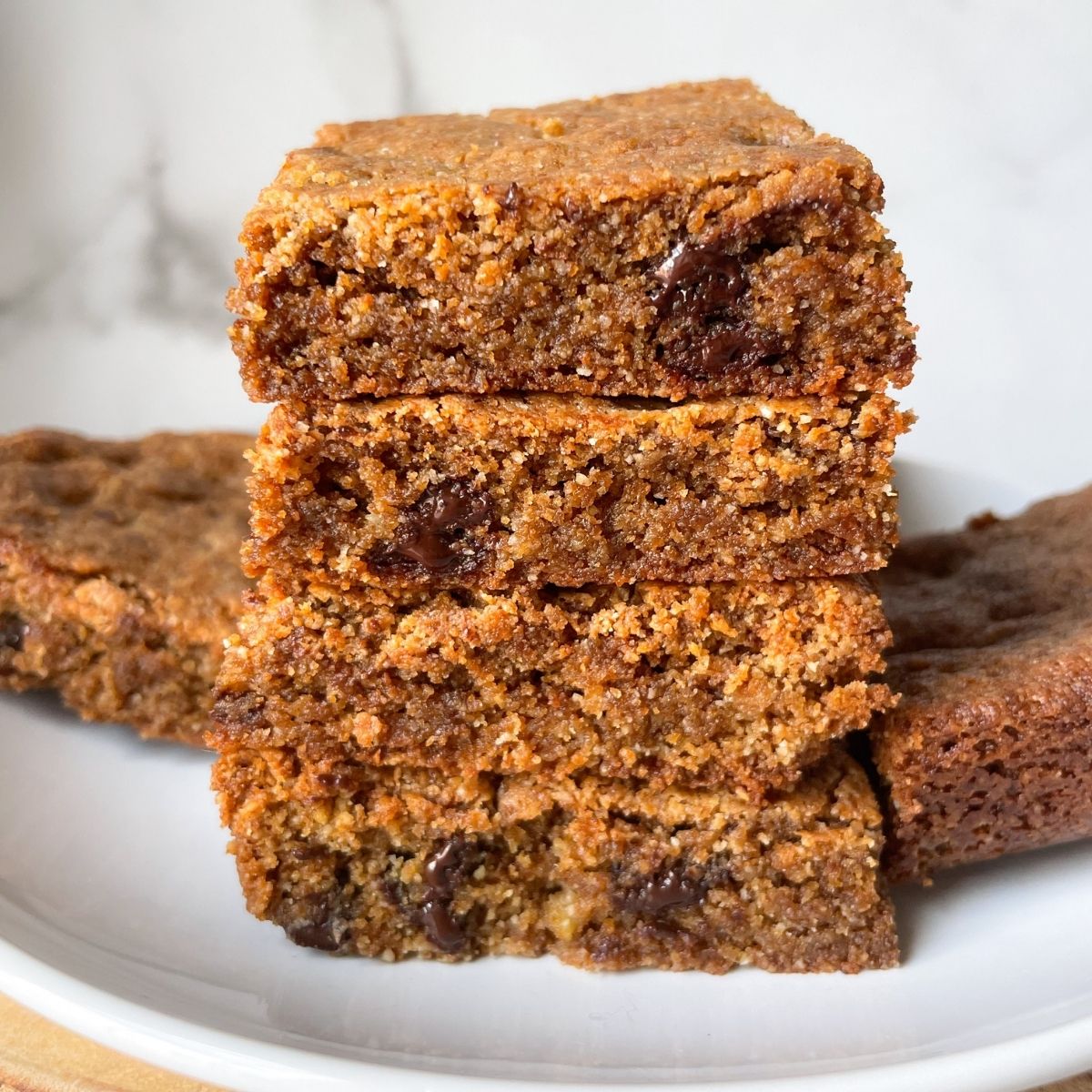 Paleo Chocolate Chip Tahini Blondies