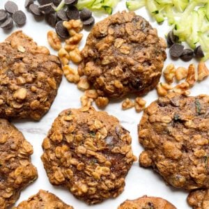 zucchini cookies on marble plate