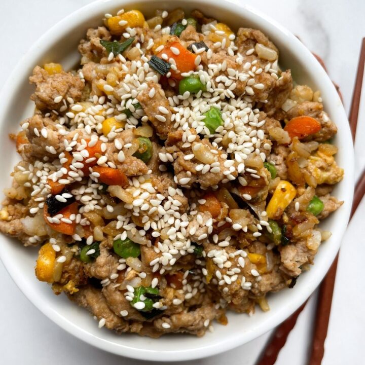 Ground Turkey Fried Rice (with Brown Rice)