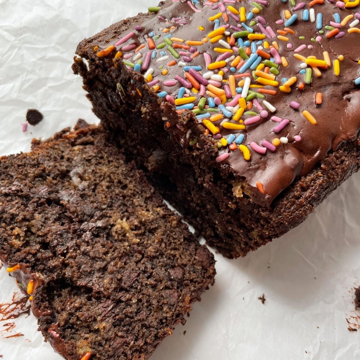 Gluten Free Chocolate Banana Bread (with Paleo Chocolate Frosting)