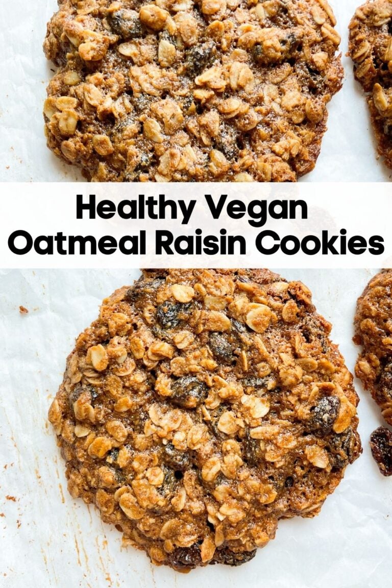 Healthy Vegan Oatmeal Raisin Cookies (with Coconut Oil