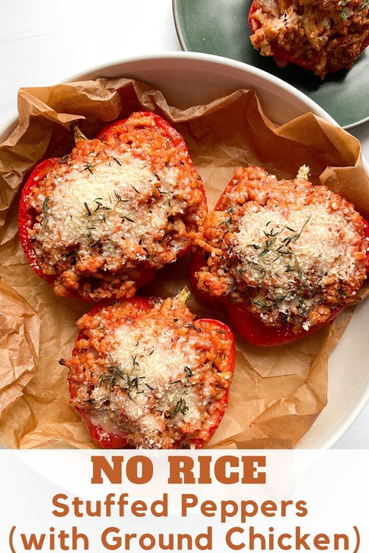 No Rice Stuffed Peppers (with Ground Chicken)