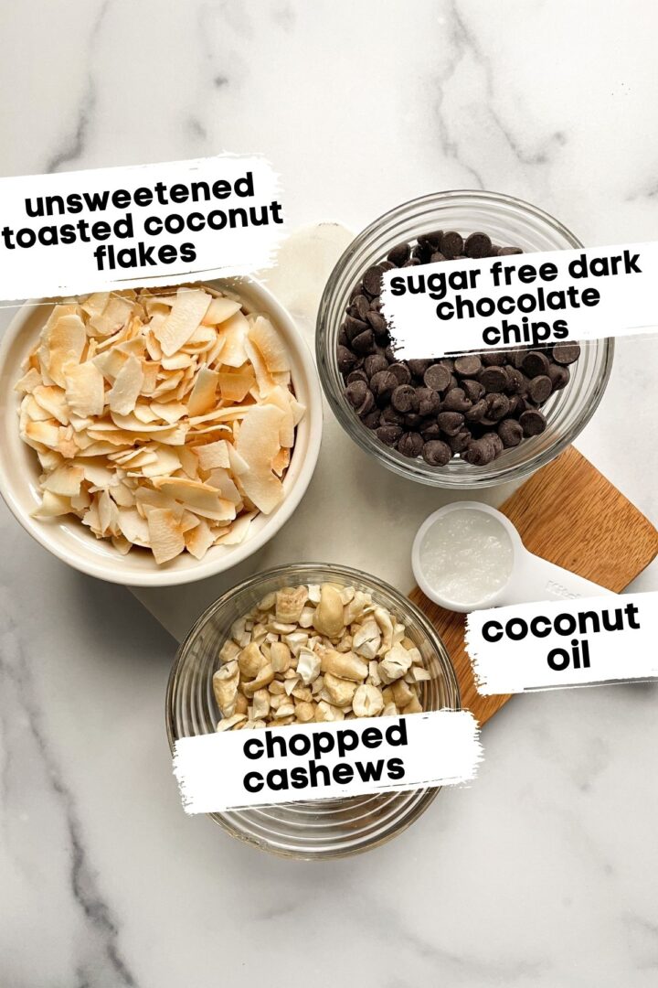 Dark Chocolate Coconut Clusters (Keto)