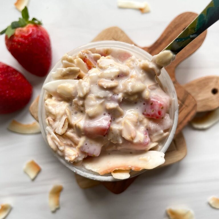 Coconut Milk Strawberry Overnight Oats