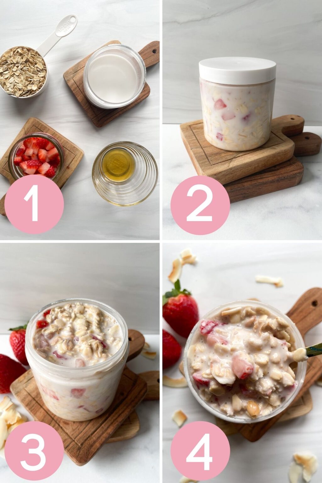 Coconut Milk Strawberry Overnight Oats